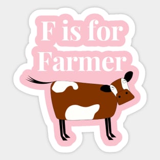 F is for Farmer Sticker